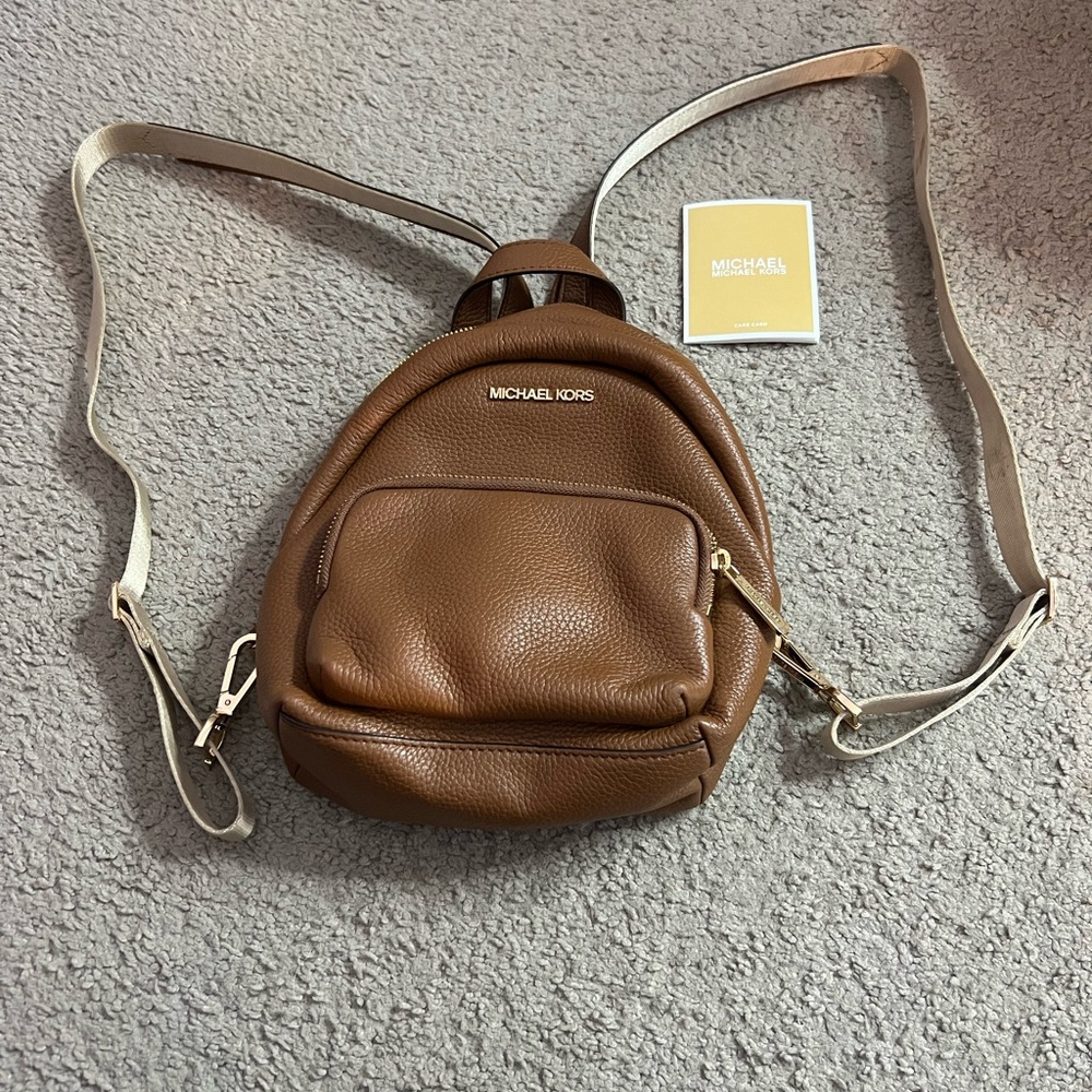 Michael Kors Brown Leather Backpack